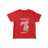 Celebrate Baby's 7th Month | Custom T-Shirt | Premium Cotton - RED - 0-5 Months Old (Chest 17")