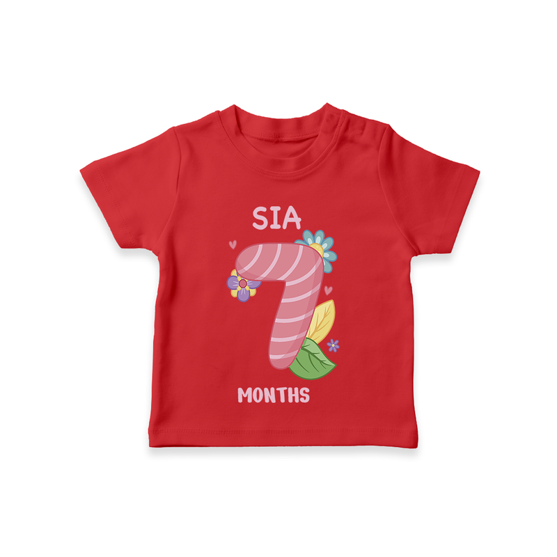Memorialize your little one's Seventh month with a personalized kids T-shirts - RED - 0 - 5 Months Old (Chest 17")