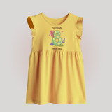 Celebrate Baby's 8th Month | Custom Baby Frock | Premium Cotton - PASTEL YELLOW - 0 - 3 Months Old (Chest 17")