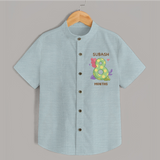 Celebrate Baby's 8th Month | Custom Shirt | Premium Cotton - ARCTIC BLUE - 0 - 6 Months Old (Chest 23")