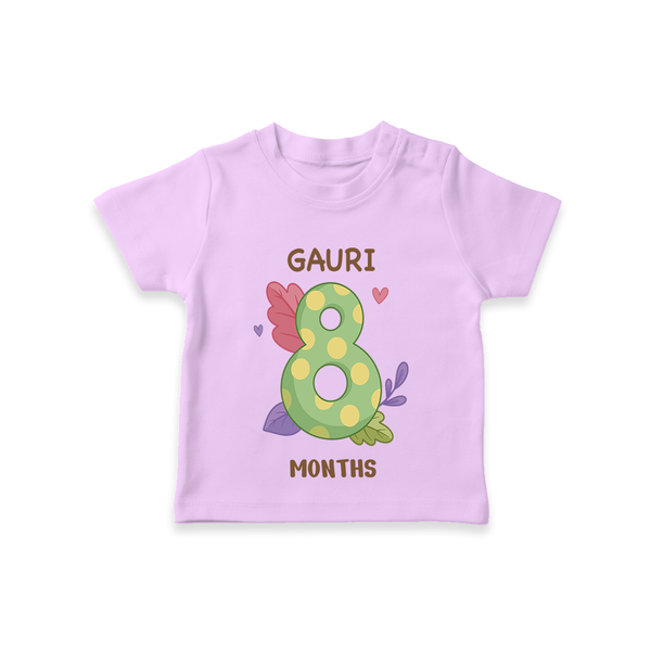 Memorialize your little one's Eighth month with a personalized kids T-shirts - LILAC - 0 - 5 Months Old (Chest 17")