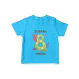 Celebrate Baby's 8th Month | Custom T-Shirt | Premium Cotton - SKY BLUE - 0-5 Months Old (Chest 17")