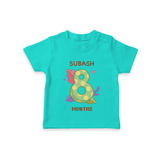 Celebrate Baby's 8th Month | Custom T-Shirt | Premium Cotton - TEAL - 0-5 Months Old (Chest 17")