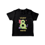 Celebrate Baby's 8th Month | Custom T-Shirt | Premium Cotton - BLACK - 0-5 Months Old (Chest 17")