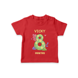 Celebrate Baby's 8th Month | Custom T-Shirt | Premium Cotton - RED - 0-5 Months Old (Chest 17")