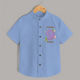Celebrate Baby's 9th Month | Custom Shirt | Premium Cotton - SKY BLUE - 0 - 6 Months Old (Chest 23")