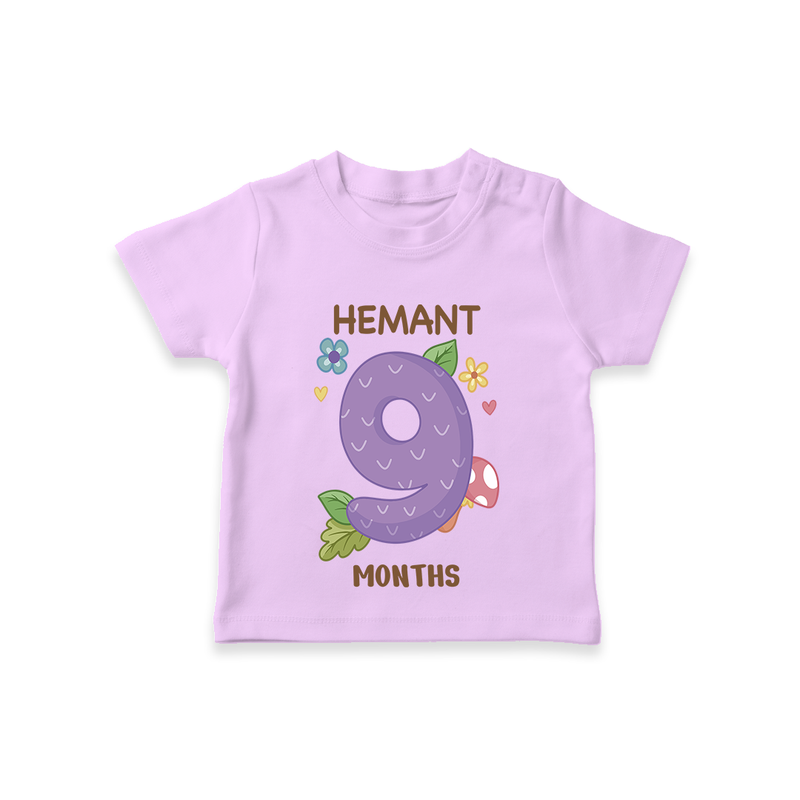 Memorialize your little one's Ninth month with a personalized kids T-shirts - LILAC - 0 - 5 Months Old (Chest 17")