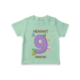 Memorialize your little one's Ninth month with a personalized kids T-shirts - MINT GREEN - 0 - 5 Months Old (Chest 17")