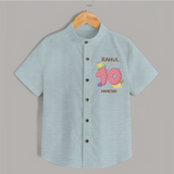 Celebrate Baby's 10th Month | Custom Shirt | Premium Cotton - ARCTIC BLUE - 0 - 6 Months Old (Chest 23")