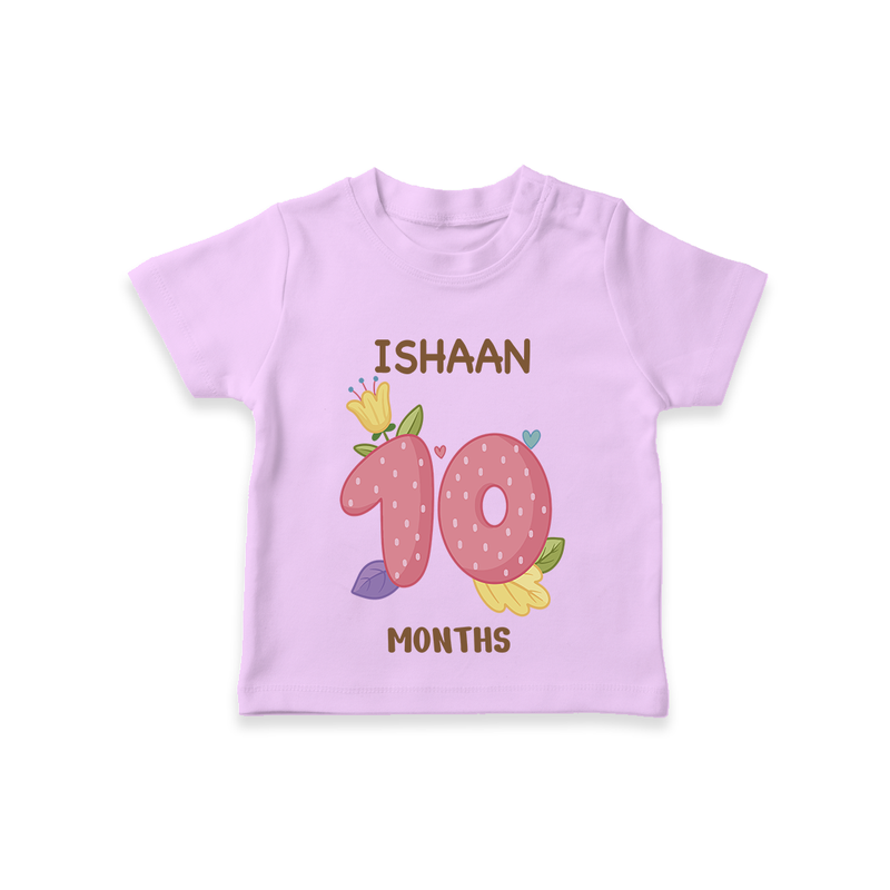 Memorialize your little one's Tenth month with a personalized kids T-shirts - LILAC - 0 - 5 Months Old (Chest 17")