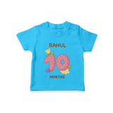 Celebrate Baby's 10th Month | Custom T-Shirt | Premium Cotton - SKY BLUE - 0-5 Months Old (Chest 17")