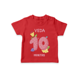 Memorialize your little one's Tenth month with a personalized kids T-shirts - RED - 0 - 5 Months Old (Chest 17")