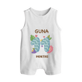 Celebrate Baby's 11th Month | Custom Romper Suit/ Sleeveless Romper | Premium Cotton - WHITE - 0 - 5 Months Old (Chest 18")
