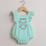 Celebrate Baby's 11th Month | Custom Romper Frock | Premium Cotton - MINT GREEN - 0 - 3 Months Old (Chest 19")
