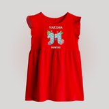 Celebrate Baby's 11th Month | Custom Baby Frock | Premium Cotton - RED - 0 - 3 Months Old (Chest 17")