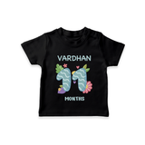 Celebrate Baby's 11th Month | Custom T-Shirt | Premium Cotton - BLACK - 0-5 Months Old (Chest 17")