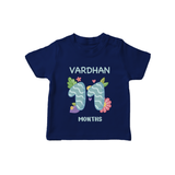 Celebrate Baby's 11th Month | Custom T-Shirt | Premium Cotton - NAVY BLUE - 0-5 Months Old (Chest 17")