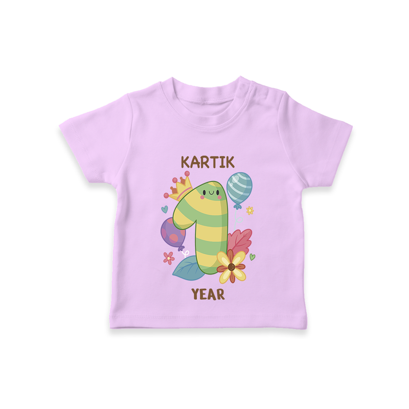 Memorialize your little one's Twelfth month with a personalized kids T-shirts - LILAC - 0 - 5 Months Old (Chest 17")