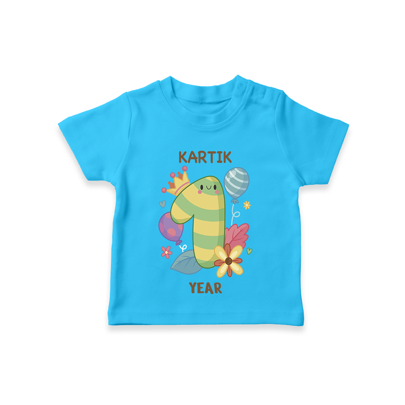 Memorialize your little one's Twelfth month with a personalized kids T-shirts - SKY BLUE - 0 - 5 Months Old (Chest 17")