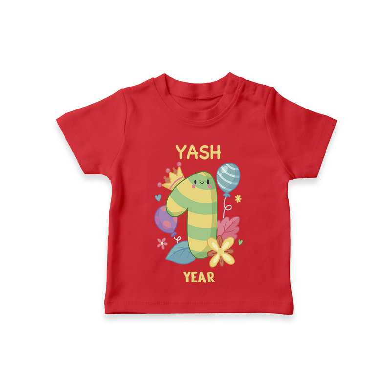 Memorialize your little one's Twelfth month with a personalized kids T-shirts - RED - 0 - 5 Months Old (Chest 17")