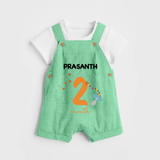 2 Month Old Baby Clothing | Custom Dungaree Set Design | Ideal for Gifting - GREEN - 0 - 5 Months Old (Chest 18")