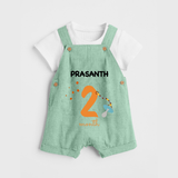 2 Month Old Baby Clothing | Custom Dungaree Set Design | Ideal for Gifting - MINT GREEN - 0 - 5 Months Old (Chest 18")
