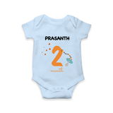 2 Month Old Baby Clothing | Custom Romper/Onesie Design | Ideal for Gifting - BABY BLUE - New Born (Chest 14")