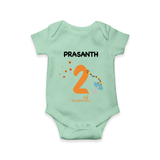 2 Month Old Baby Clothing | Custom Romper/Onesie Design | Ideal for Gifting - MINT GREEN - New Born (Chest 14")