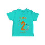 Celebrate The 2nd Month Birthday Custom T-Shirt, Personalized with your Baby's name - TEAL - 0 - 5 Months Old (Chest 17")