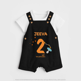 2 Month Old Baby Clothing | Custom Dungaree Set Design | Ideal for Gifting - BLACK - 0 - 5 Months Old (Chest 18")