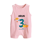 3 Month Old Baby Clothing | Custom Romper Suit/ Sleeveless Romper Design | Ideal for Gifting - BABY PINK - 0 - 5 Months Old (Chest 18")