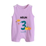 3 Month Old Baby Clothing | Custom Romper Suit/ Sleeveless Romper Design | Ideal for Gifting - LILAC - 0 - 5 Months Old (Chest 18")
