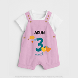 3 Month Old Baby Clothing | Custom Dungaree Set Design | Ideal for Gifting - BABY PINK - 0 - 5 Months Old (Chest 18")