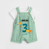 3 Month Old Baby Clothing | Custom Dungaree Set Design | Ideal for Gifting - MINT GREEN - 0 - 5 Months Old (Chest 18")