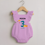 3 Month Old Baby Clothing | Custom Romper Frock Design | Ideal for Gifting - BABY PINK - 0 - 3 Months Old (Chest 19")
