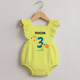 3 Month Old Baby Clothing | Custom Romper Frock Design | Ideal for Gifting - PASTEL YELLOW - 0 - 3 Months Old (Chest 19")