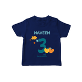3 Month Old Baby Clothing | Custom T-Shirt Design | Ideal for Gifting - NAVY BLUE - 0-5 Months Old (Chest 17")