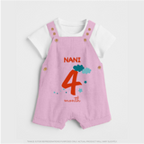 4 Month Old Baby Clothing | Custom Dungaree Set Design | Ideal for Gifting - BABY PINK - 0 - 5 Months Old (Chest 18")