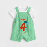 4 Month Old Baby Clothing | Custom Dungaree Set Design | Ideal for Gifting - GREEN - 0 - 5 Months Old (Chest 18")