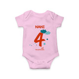 4 Month Old Baby Clothing | Custom Romper/Onesie Design | Ideal for Gifting - BABY PINK - New Born (Chest 14")