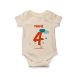 4 Month Old Baby Clothing | Custom Romper/Onesie Design | Ideal for Gifting - IVORY - New Born (Chest 14")