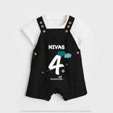 4 Month Old Baby Clothing | Custom Dungaree Set Design | Ideal for Gifting - BLACK - 0 - 5 Months Old (Chest 18")