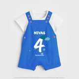 4 Month Old Baby Clothing | Custom Dungaree Set Design | Ideal for Gifting - COBALT BLUE - 0 - 5 Months Old (Chest 18")
