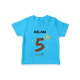 5 Month Old Baby Clothing | Custom T-Shirt Design | Ideal for Gifting - SKY BLUE - 0-5 Months Old (Chest 17")