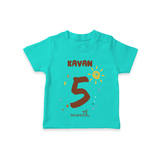 Celebrate The 5th Month Birthday Custom T-Shirt, Personalized with your Baby's name - TEAL - 0 - 5 Months Old (Chest 17")