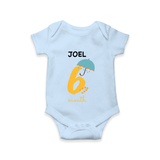 6 Month Old Baby Clothing | Custom Romper/Onesie Design | Ideal for Gifting - BABY BLUE - New Born (Chest 14")