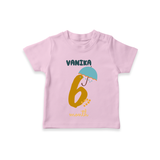 Celebrate The 6th Month Birthday Custom T-Shirt, Personalized with your Baby's name - PINK - 0 - 5 Months Old (Chest 17")