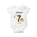 7 Month Old Baby Clothing | Custom Romper/Onesie Design | Ideal for Gifting - WHITE - New Born (Chest 14")