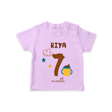 Celebrate The 7th Month Birthday Custom T-Shirt, Personalized with your Baby's name - LILAC - 0 - 5 Months Old (Chest 17")