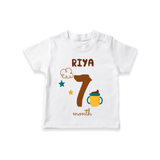 Celebrate The 7th Month Birthday Custom T-Shirt, Personalized with your Baby's name - WHITE - 0 - 5 Months Old (Chest 17")
